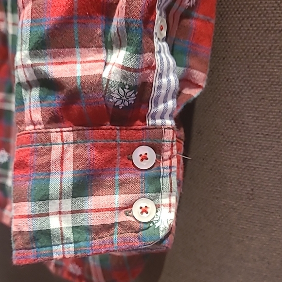 Hatley Red and White Plaid Button Down Shirt Large - Picture 6 of 12